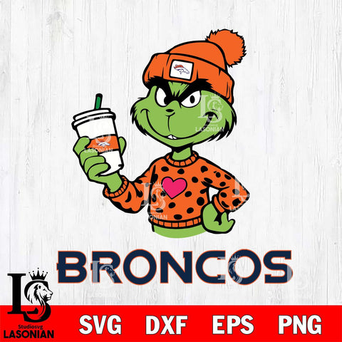 Denver Broncos Boujee Grinch Heart Christmas Svg Eps Dxf Png File,Cricut svg files, Digital Download, Instant Download