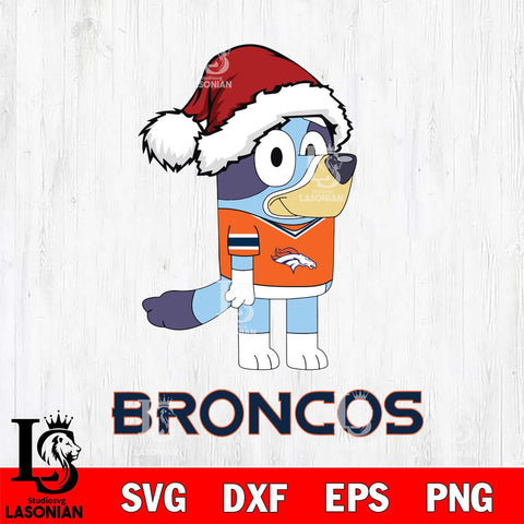 Denver Broncos Christmas Bluey Hat Svg Eps Dxf Png File,Cut Svg Files, Digital File, Sublimation