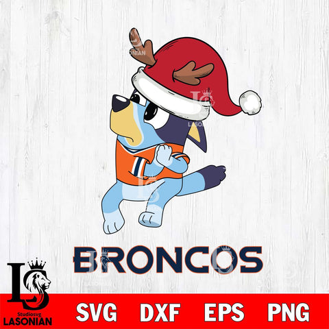 Denver Broncos Christmas Bluey Santa Claus Svg Eps Dxf Png File,Cut Svg Files, Digital File, Sublimation