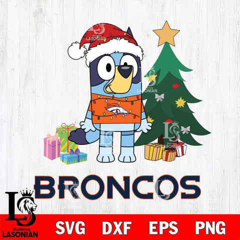 Denver Broncos Christmas Bluey Tree Sport Svg Eps Dxf Png File,Cut Svg Files, Digital File, Sublimation