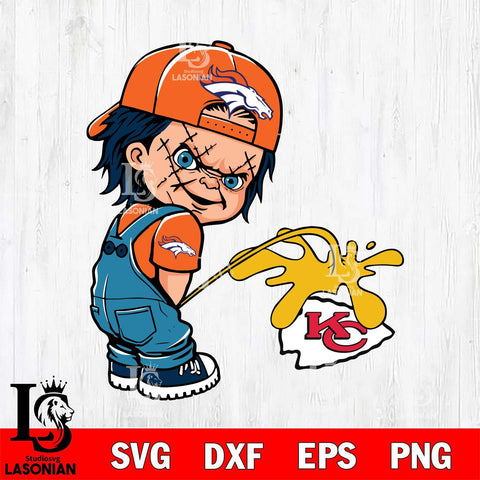 Denver Broncos Chucky Piss On Kansas City Chiefs Svg Eps Dxf Png File, Digital Download, Instant Download