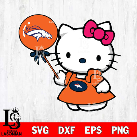 Denver Broncos Cute Hello Kitty 2 Svg Eps Dxf Png File, Digital Download, Instant Download