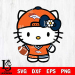 Denver Broncos Cute Hello Kitty Football 10 Svg Eps Dxf Png File, NFL svg, Digital Download, Instant Download