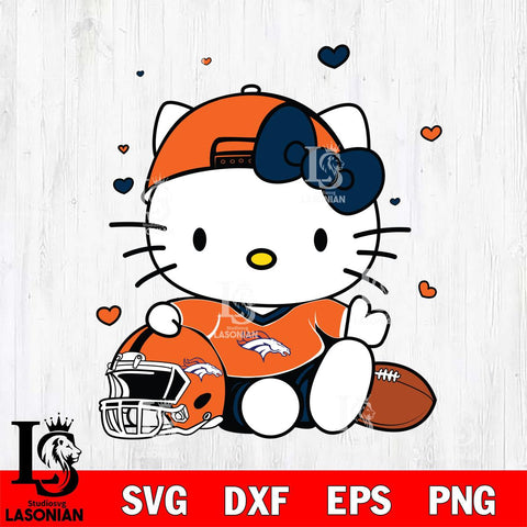 Denver Broncos Cute Hello Kitty Football Svg Eps Dxf Png File, NFL svg, Digital Download, Instant Download