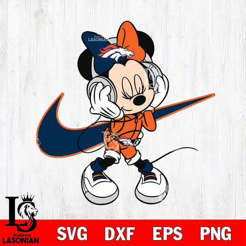 Denver Broncos Cute Minnie Mouse Dancing Svg Eps Dxf Png File, Digital Download, Instant Download