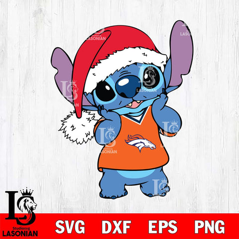 Denver Broncos Cute Stitch Christmas Svg Eps Dxf Png File, Digital Download, Instant Download