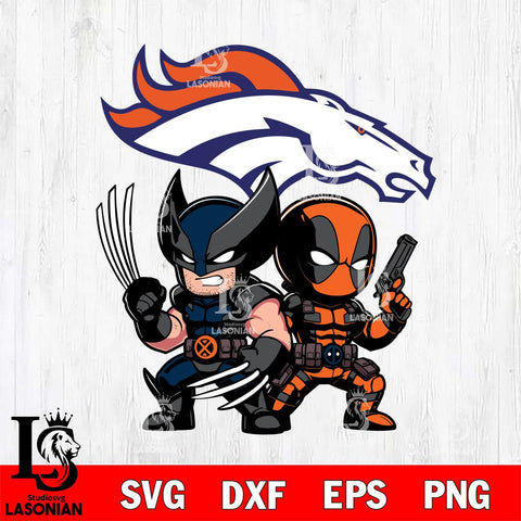 Denver Broncos Deadpool And Wolverine Svg Eps Dxf Png File, Digital Download, Instant Download