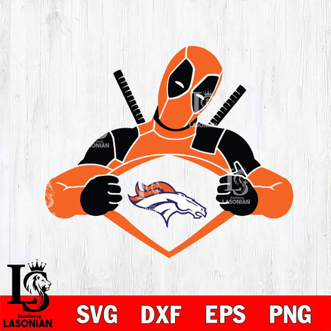 Denver Broncos Deadpool heart sport Svg Eps Dxf Png File, Digital Download, Instant Download