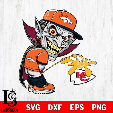 Denver Broncos Dracula Piss On Kansas City Chiefs Svg Eps Dxf Png File, Digital Download, Instant Download