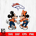 Denver Broncos Fan Minnie And Mickey Love Svg Eps Dxf Png File, Digital Download, Instant Download