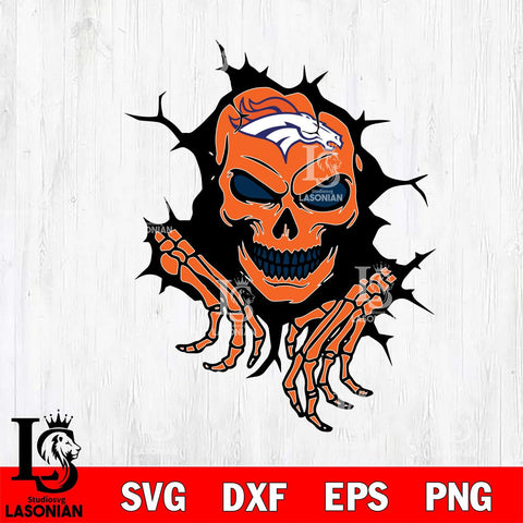 Denver Broncos Ferocious Skull SVG