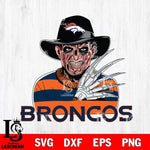 Denver Broncos Freddy Krueger Horror Halloween Svg Eps Dxf Png File, Digital Download, Instant Download