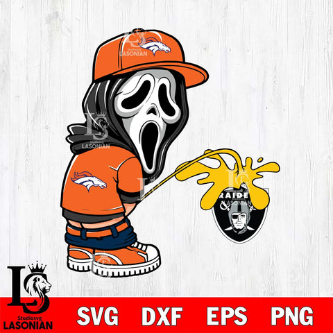 Denver Broncos Ghostface Piss On Las Vegas Raiders Svg Eps Dxf Png File, Digital Download, Instant Download