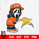 Denver Broncos Ghostface Piss On Los Angeles Chargers Svg Eps Dxf Png File, Digital Download, Instant Download