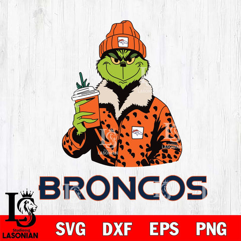 Denver Broncos Grinch Christmas Leopard Svg Eps Dxf Png File, Digital Download, Instant Download