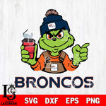 Denver Broncos Grinch with coffee Svg Eps Dxf Png File, Digital Download, Instant Download