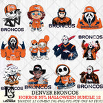 Denver Broncos Halloween Bundle 12 SVG Svg Eps Dxf Png File, Bundle NFL svg, Digital Download, Instant Download