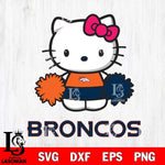 Denver Broncos Hello Kitty Cheerleader 2 Svg Eps Dxf Png File, Digital Download, Instant Download