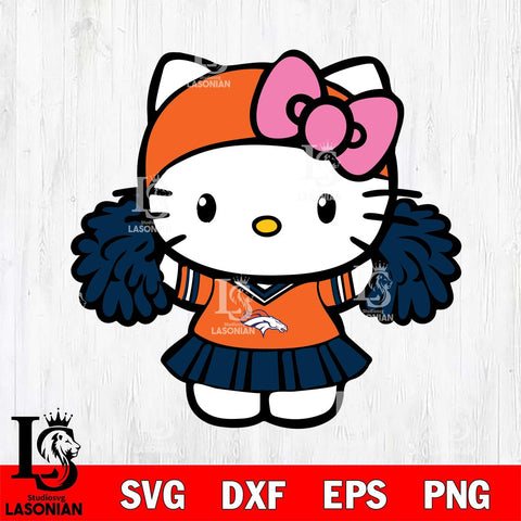 Denver Broncos Hello Kitty Cheerleader 5 Svg Eps Dxf Png File, Digital Download, Instant Download