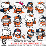 Denver Broncos Hello Kitty NFL Bundle 12 Svg Eps Dxf Png File, Digital Download, Instant Download