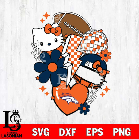 Denver Broncos Hello Kitty Nfl 2 Svg Eps Dxf Png File, Digital Download, Instant Download