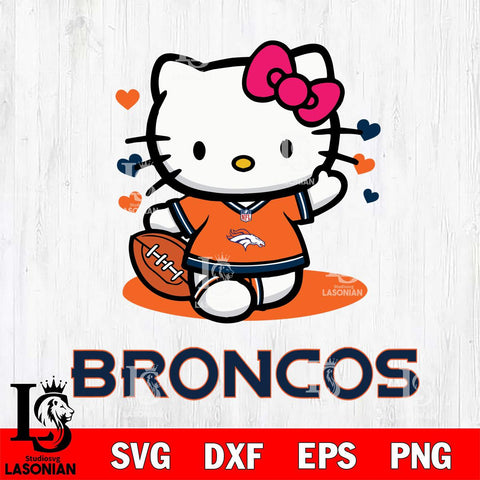 Denver Broncos Hello Kitty Nfl 3 Svg Eps Dxf Png File, Digital Download, Instant Download