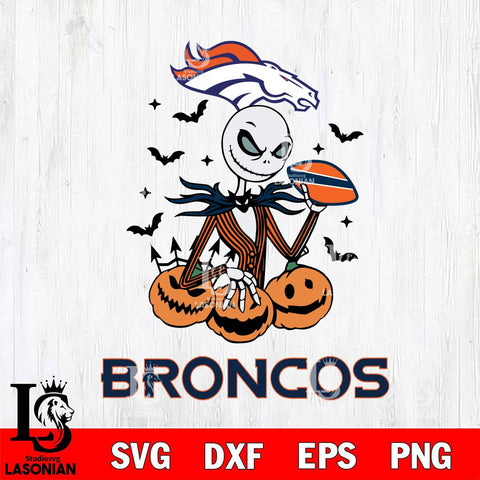 Denver Broncos Jack Skellington 2 halloween Svg Eps Dxf Png File, Digital Download, Instant Download