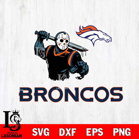 Denver Broncos Jason Voorhees 5 Svg Eps Dxf Png File, Digital Download