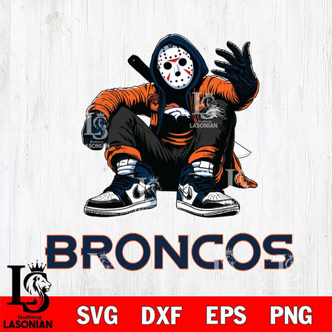 Denver Broncos Jason Voorhees Halloween SVG Svg Eps Dxf Png File, Digital Download, Instant Download