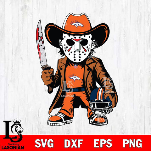 Denver Broncos Jason Voorhees Horror Svg Eps Dxf Png File, NFL svg, Digital Download, Instant Download