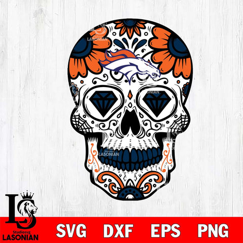 Denver Broncos Mexico Skull SVG 2