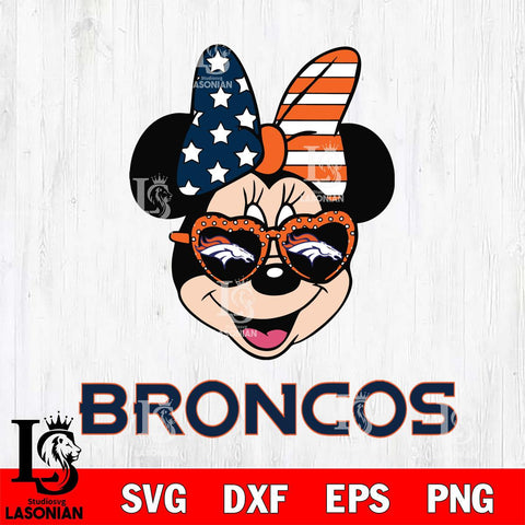 Denver Broncos Minnie Mouse Love 2, Svg Eps Dxf Png File, Digital Download