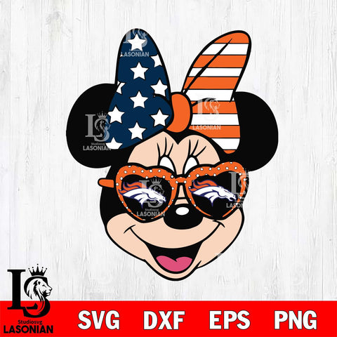 Denver Broncos Minnie Mouse Love Svg Eps Dxf Png File, Digital Download, Instant Download