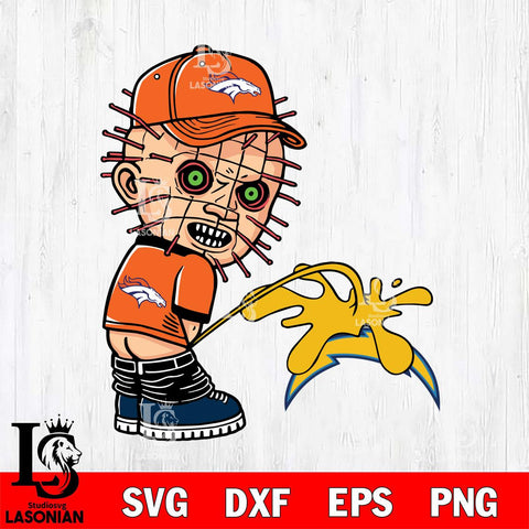 Denver Broncos Pinhead Piss On Los Angeles Chargers Svg Eps Dxf Png File, Digital Download, Instant Download