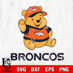 Denver Broncos Pooh Bear Disney, Svg Eps Dxf Png File, Digital Download