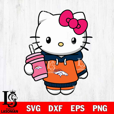 Denver Broncos Pretty Hello Kitty Svg Eps Dxf Png File, Digital Download, Instant Download