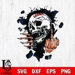 Denver Broncos Savage Skull SVG