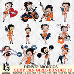 Denver Broncos Sexy Fan Girls Bundle 12 Svg Eps Dxf Png File, Digital Download, Instant Download