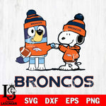 Denver Broncos Snoopy & Bluey Football Svg Eps Dxf Png File,NFL Svg Files,Christmas svg ,Digital Download ,Instant Download