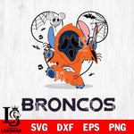 Denver Broncos Stitch Ghost Face Halloween 2 Svg Eps Dxf Png File, Digital Download, Instant Download