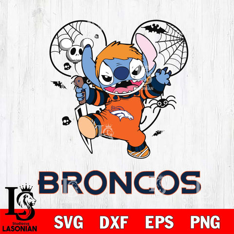 Denver Broncos Stitch Michael Halloween Svg Eps Dxf Png File, Digital Download, Instant Download