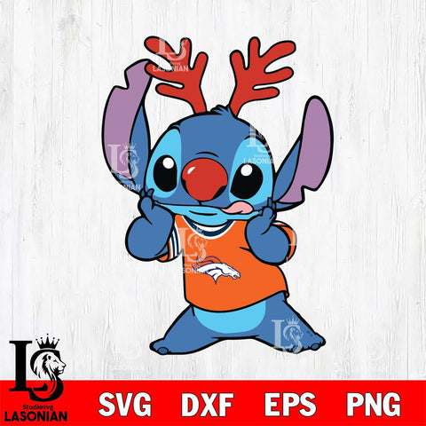 Denver Broncos Stitch Reindeer Svg Eps Dxf Png File, Digital Download, Instant Download