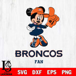 Denver Broncos #1 Fan Minnie Mouse Svg Eps Dxf Png File, Digital Download, Instant Download