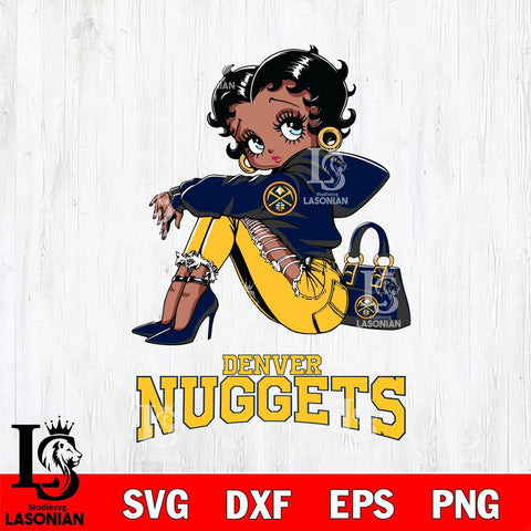 Denver Nuggets Betty Boop Black Fan Girl Svg Eps Dxf Png File, Digital Download, Instant Download