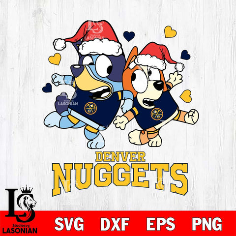 Denver Nuggets Bluey Christmas NFL Svg Eps Dxf Png File, Digital Download