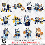 Denver Nuggets Bluey NBA Bundle 12 Svg Eps Dxf Png File, Digital Download, Instant Download