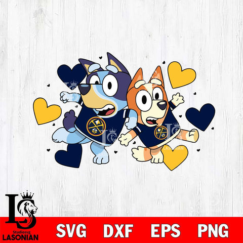 Denver Nuggets Bluey sport heart Svg Eps Dxf Png File, Digital Download, Instant Download