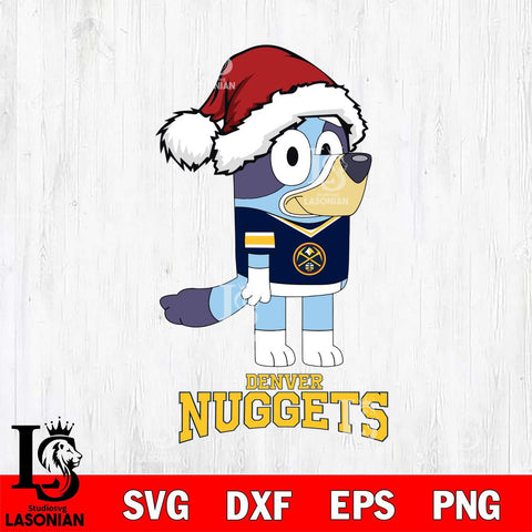 Denver Nuggets Christmas Bluey Hat Svg , Christmas Svg , Bluey svg , Digital Download, dxf eps png pdf file