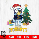 Denver Nuggets Christmas Bluey Tree Sport Svg , Christmas Svg , Bluey svg , Digital Download, dxf eps png pdf file