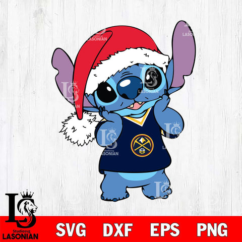 Denver Nuggets Cute Stitch Christmas Svg Dxf Eps Png file, Digital download,Clipart, Cut Files Cricut , Silhouette